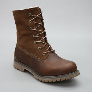 Timberland Ladies 8.5 Authentic Teddy Fleece Dark Brown Fold-Down Boots - 8328R